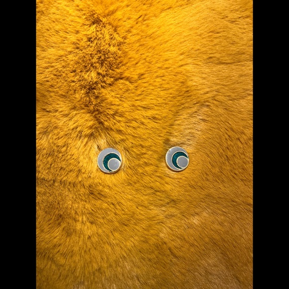 Jewelry - Small Circle Beige & Teal Earring